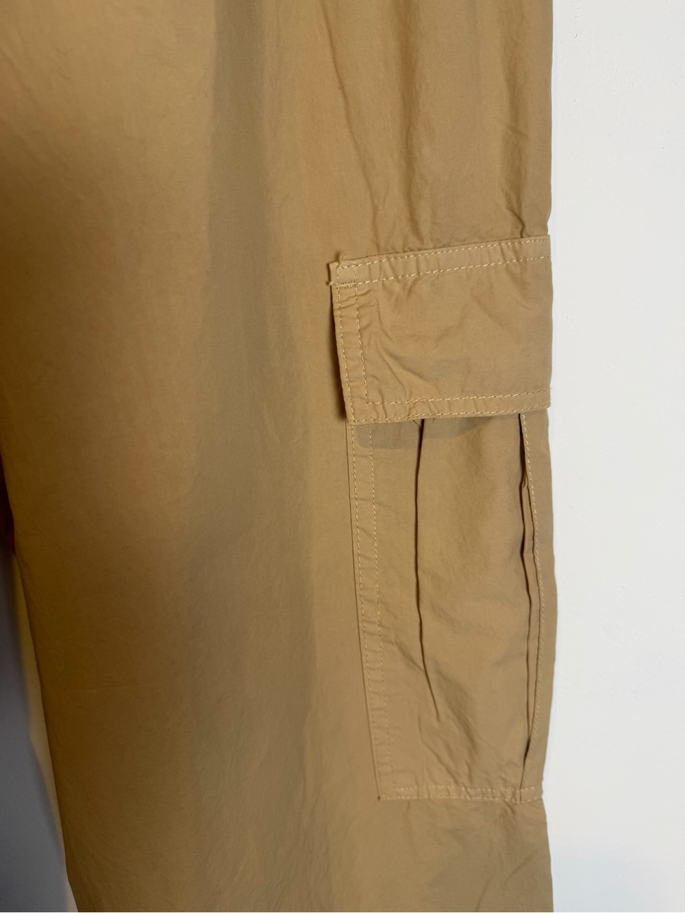 Rewash Tan Cargo Trousers with Drawstring Waist- 100% Cotton - Picture 3 of 12